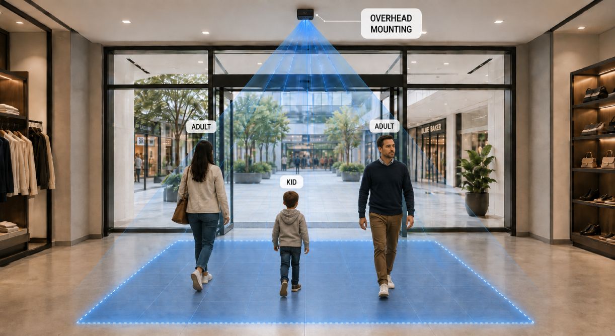 SensMax TAC-B EWP radar voor personentelling van bovenaf en onderscheid tussen volwassenen en kinderen