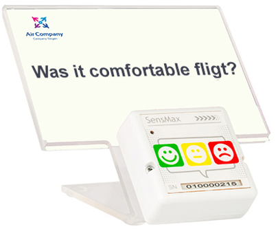 SensMax L3 TS realtime klantfeedbackknop met drie smileyknoppen