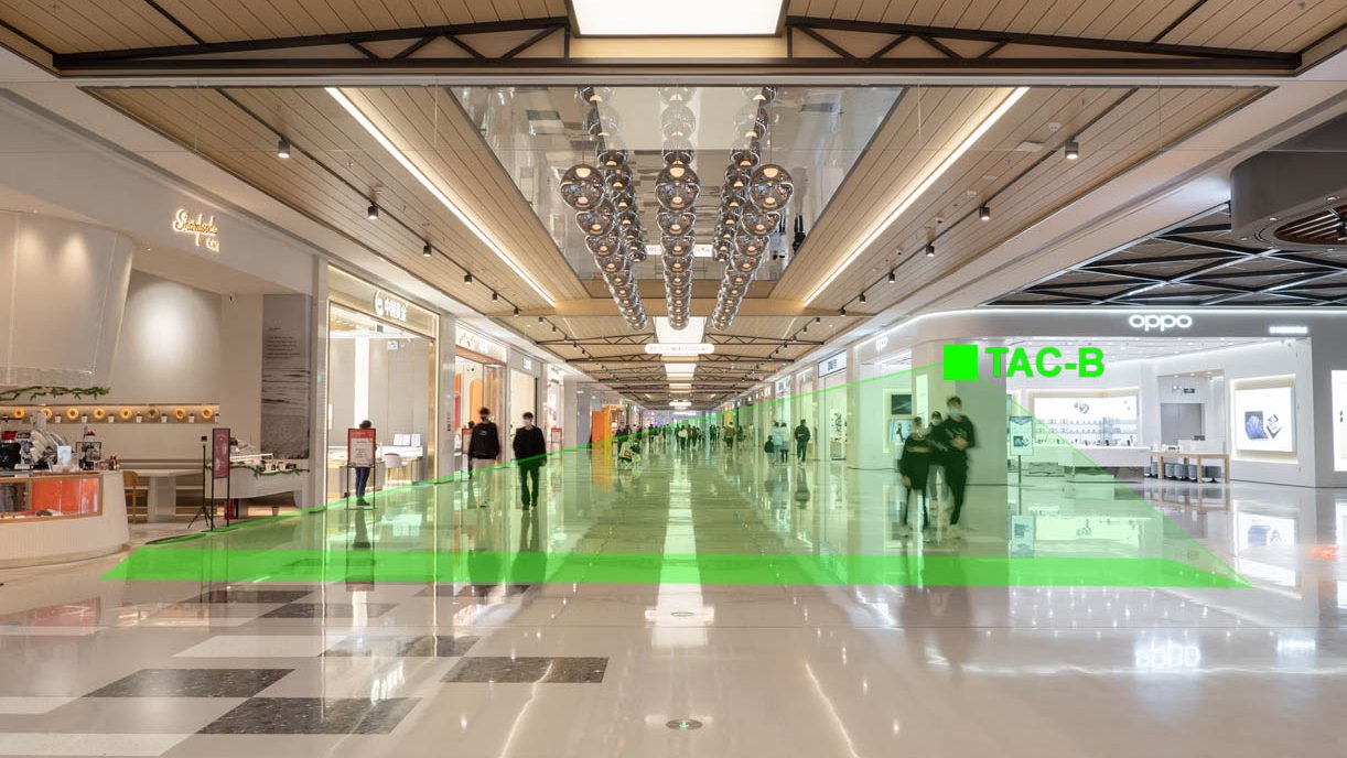 SensMax TAC-B 3D-W Wi-Fi mmWave radarsensor voor personentelling binnenshuis met tellijnen en zones
