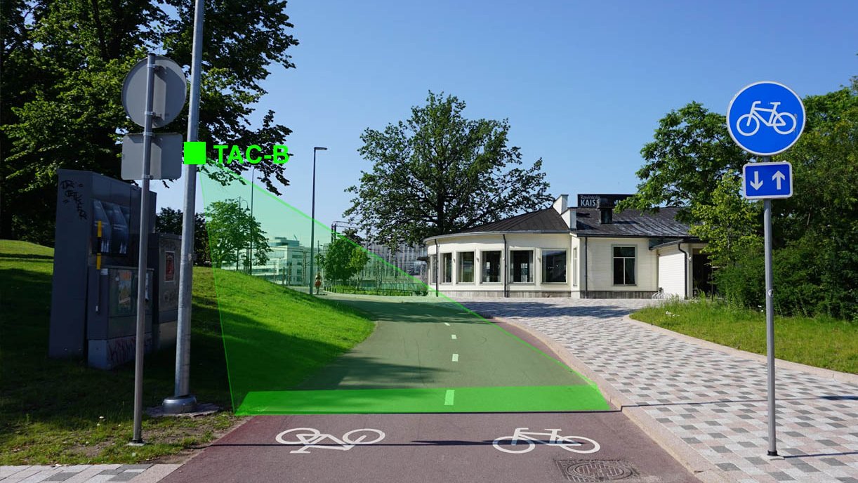 SensMax TAC-B-radar voor het tellen van voetgangers en fietsers in een stedelijke omgeving